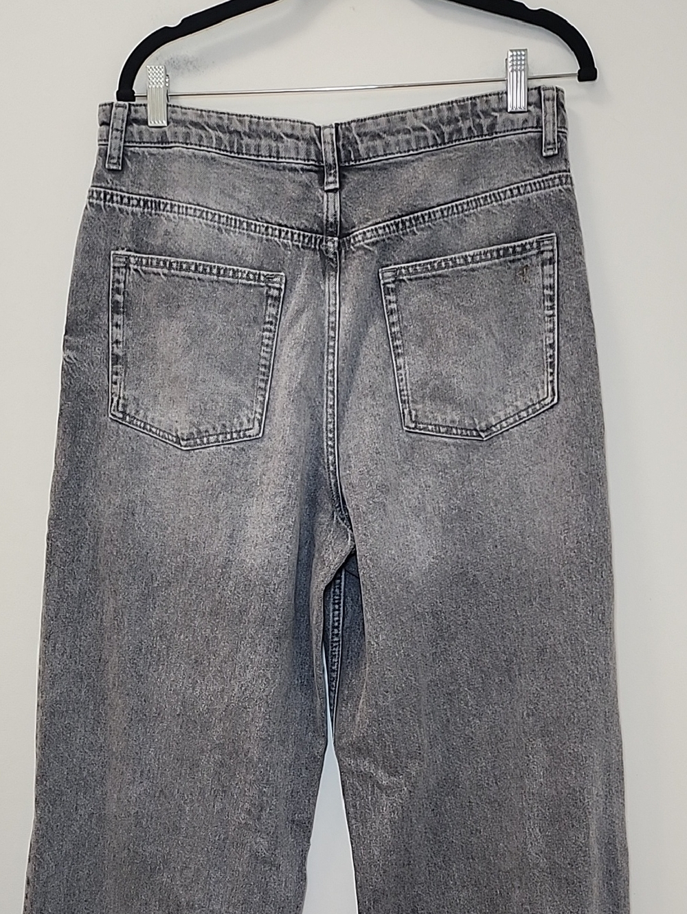 Anthro Pilcro High-Rise Wide-Leg Jeans Gray Charcoal Size 30 - Picture 11 of 16